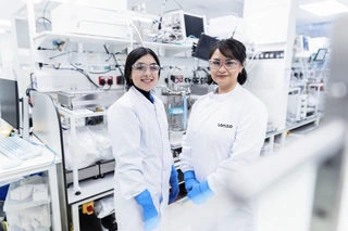 lonza lab workers in Basel, Switzerland
